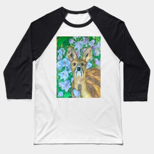 Musk Deer with Bluebells Baseball T-Shirt